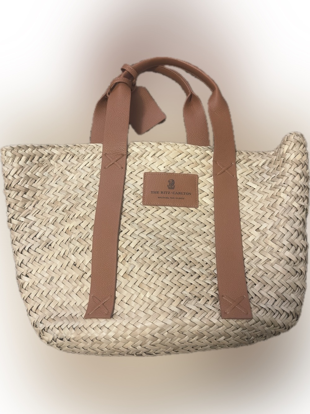 The Ritz Carlton Maldives Leather & Straw Bag